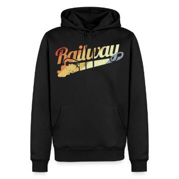 Eisenbahn Motivation - Männer Premium Bio Hoodie - Schwarz - Vorne - Nico (187cm)