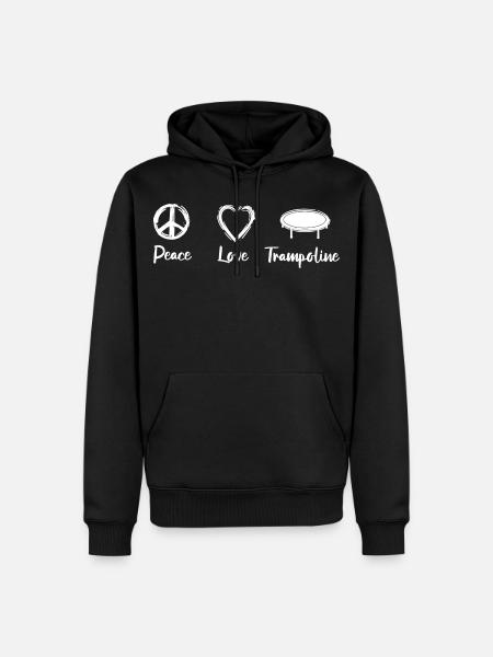 Peace Love Trampolines - Men’s Premium Organic Hoodie - black