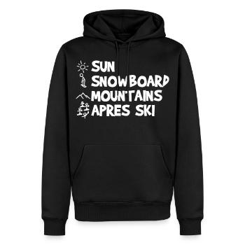 Blague drôle sur le snowboard - Sweat à capuche Premium bio Homme - noir - Devant - Nico (187cm)