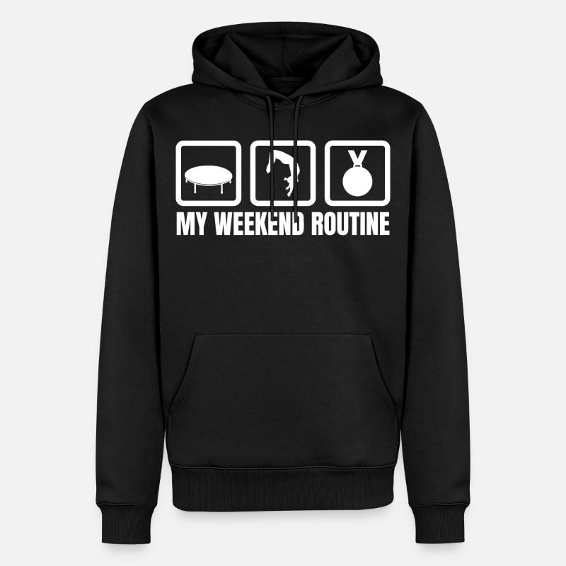 Routine du week-end trampoline - Sweat à capuche Premium bio Homme - noir