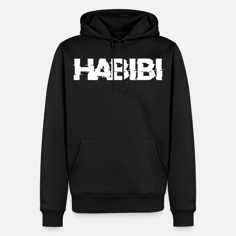 Habibi Schriftzug - Männer Premium Bio Hoodie - Schwarz