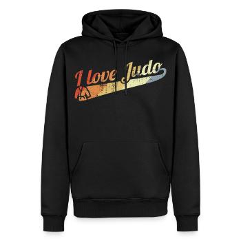 Judo Kämpfer - Männer Premium Bio Hoodie - Schwarz - Vorne - Nico (187cm)