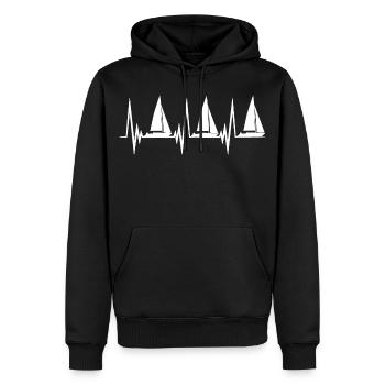 Sailing Heartbeat - Men’s Premium Organic Hoodie - black - Front - Nico (187cm)