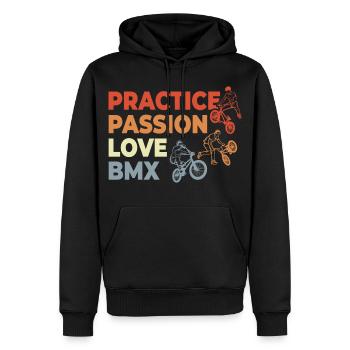 BMX Motivation - Männer Premium Bio Hoodie - Schwarz - Vorne - Nico (187cm)