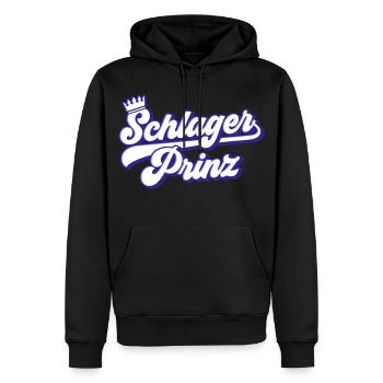Schlager Prinz | Farben änderbar - Männer Premium Bio Hoodie - Schwarz - Vorne - Nico (187cm)