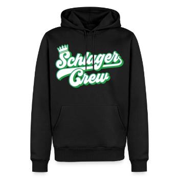 Schlager Crew | Farben änderbar - Männer Premium Bio Hoodie - Schwarz - Vorne - Nico (187cm)