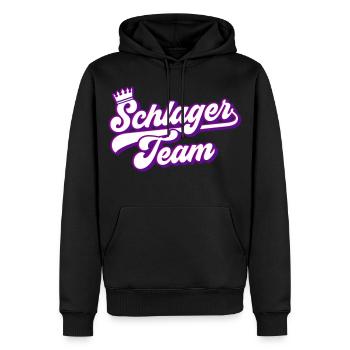 Schlager Team | Farben änderbar - Männer Premium Bio Hoodie - Schwarz - Vorne - Nico (187cm)