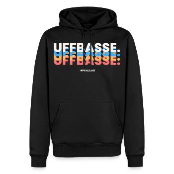 Pfalzlust Uffbasse - Männer Premium Bio Hoodie - Schwarz - Vorne - Nico (187cm)