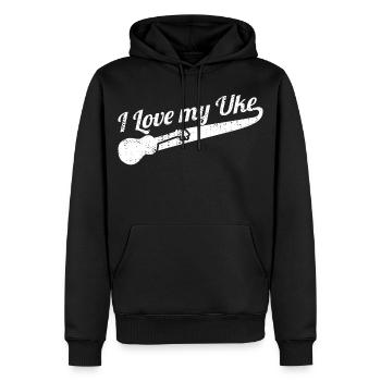 I Love My Uke - Männer Premium Bio Hoodie - Schwarz - Vorne - Nico (187cm)