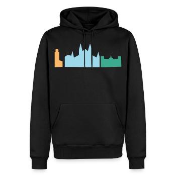 Majorque - Sweat à capuche Premium bio Homme - noir - Devant - Nico (187cm)