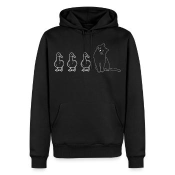 Niedliche Tiere, Enten und Katzen - Männer Premium Bio Hoodie - Schwarz - Vorne - Nico (187cm)
