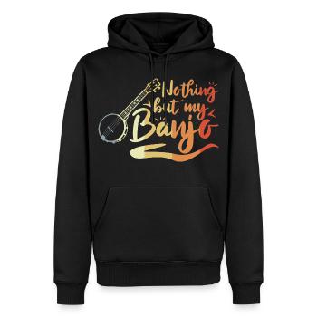 Drôle de joueur de banjo - Sweat à capuche Premium bio Homme - noir - Devant - Nico (187cm)