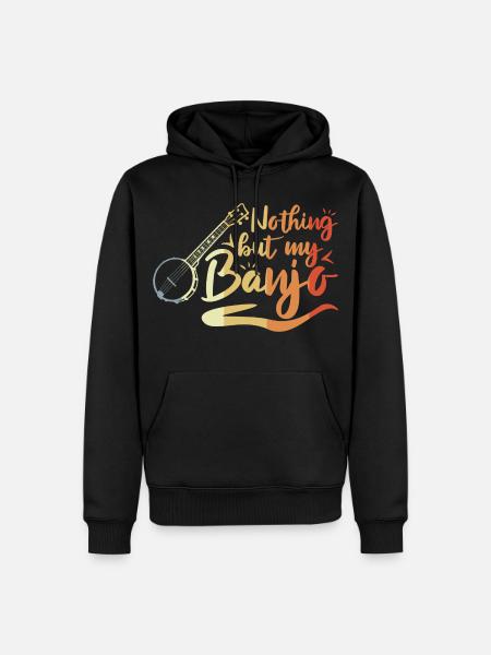 Funny banjo player saying - Men’s Premium Organic Hoodie - black