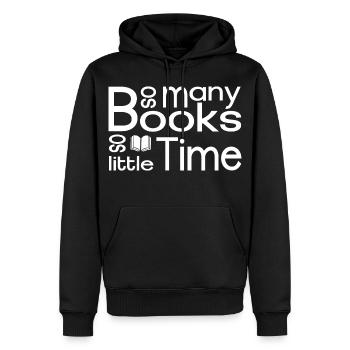 Tant de livres, si peu de temps - Sweat à capuche Premium bio Homme - noir - Devant - Nico (187cm)
