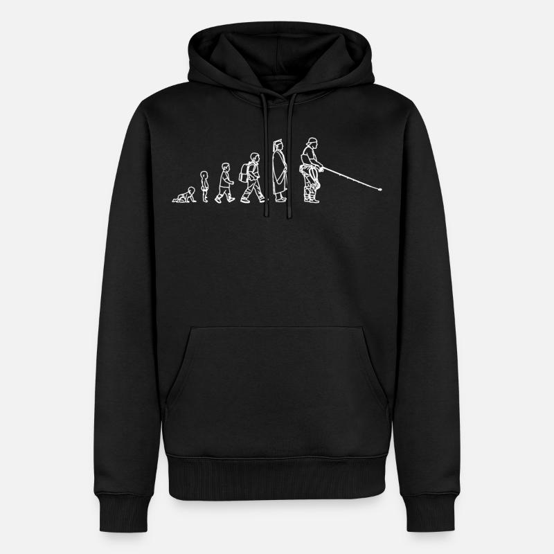 Angeln Evolution - Männer Premium Bio Hoodie - Schwarz