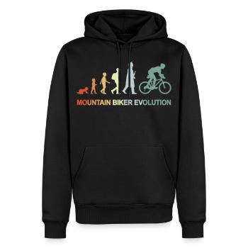 Mountainbiker Evolution - Männer Premium Bio Hoodie - Schwarz - Vorne - Nico (187cm)