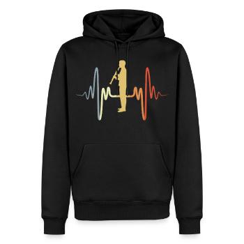 Vintage Klarinettist - Männer Premium Bio Hoodie - Schwarz - Vorne - Nico (187cm)