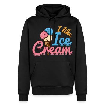 Eiscreme Liebe - Männer Premium Bio Hoodie - Schwarz - Vorne - Nico (187cm)