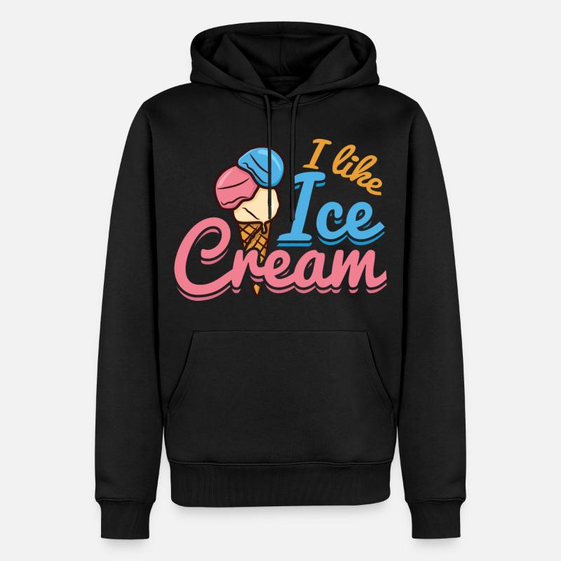 Amour de la crème glacée - Sweat à capuche Premium bio Homme - noir