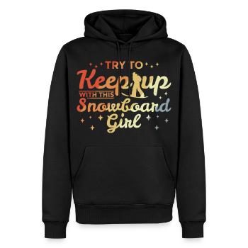 Snowboard Mädchen - Männer Premium Bio Hoodie - Schwarz - Vorne - Nico (187cm)