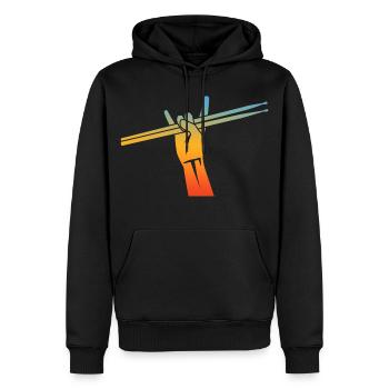 Schlagzeuger Drumsticks - Männer Premium Bio Hoodie - Schwarz - Vorne - Nico (187cm)