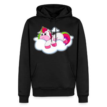 Unicorn Clouds - Men’s Premium Organic Hoodie - black - Front - Nico (187cm)