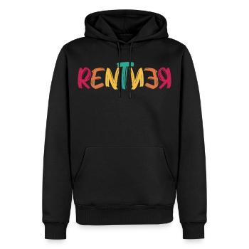 Rentner - Männer Premium Bio Hoodie - Schwarz - Vorne - Nico (187cm)