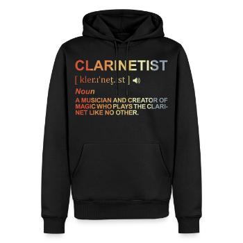 Klarinettist Bedeutung - Männer Premium Bio Hoodie - Schwarz - Vorne - Nico (187cm)
