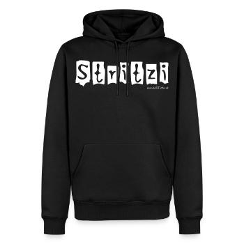 Stritzi - Strolch, frech, Österreichischer Dialekt - Männer Premium Bio Hoodie - Schwarz - Vorne - Nico (187cm)