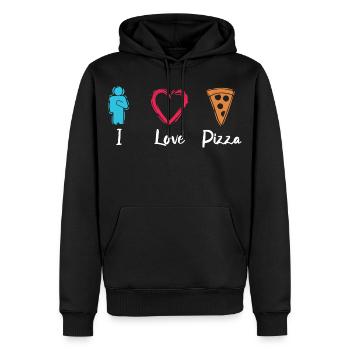 I Love Pizza - Männer Premium Bio Hoodie - Schwarz - Vorne - Nico (187cm)