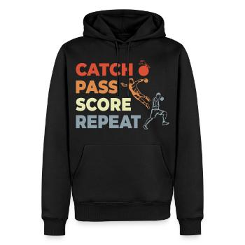 Handball Techniques - Sweat à capuche Premium bio Homme - noir - Devant - Nico (187cm)