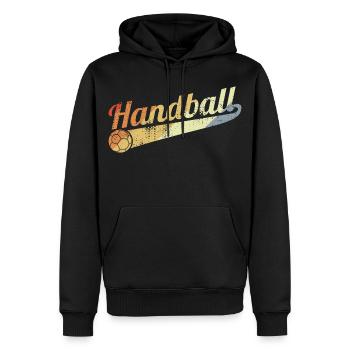 Vintage Handball - Sweat à capuche Premium bio Homme - noir - Devant - Nico (187cm)
