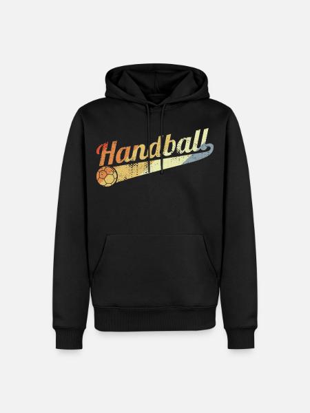 Vintage Handball - Männer Premium Bio Hoodie - Schwarz