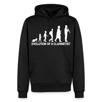 Entwicklung eines Klarinettisten - Männer Premium Bio Hoodie - Schwarz - Vorne - Nico (187cm)