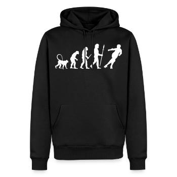 Développement du roller derby - Sweat à capuche Premium bio Homme - noir - Devant - Nico (187cm)