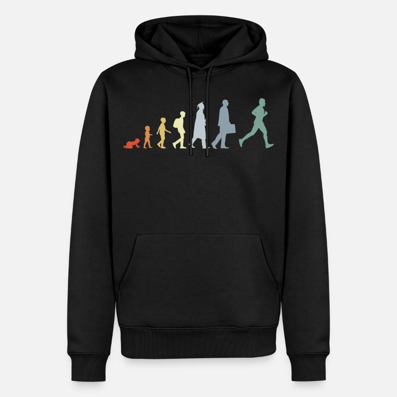 Évolution du coureur - Sweat à capuche Premium bio Homme - noir