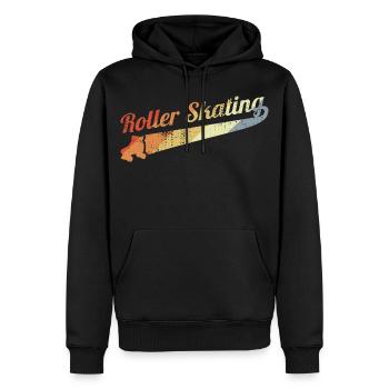 Patinage à roulettes vintage - Sweat à capuche Premium bio Homme - noir - Devant - Nico (187cm)