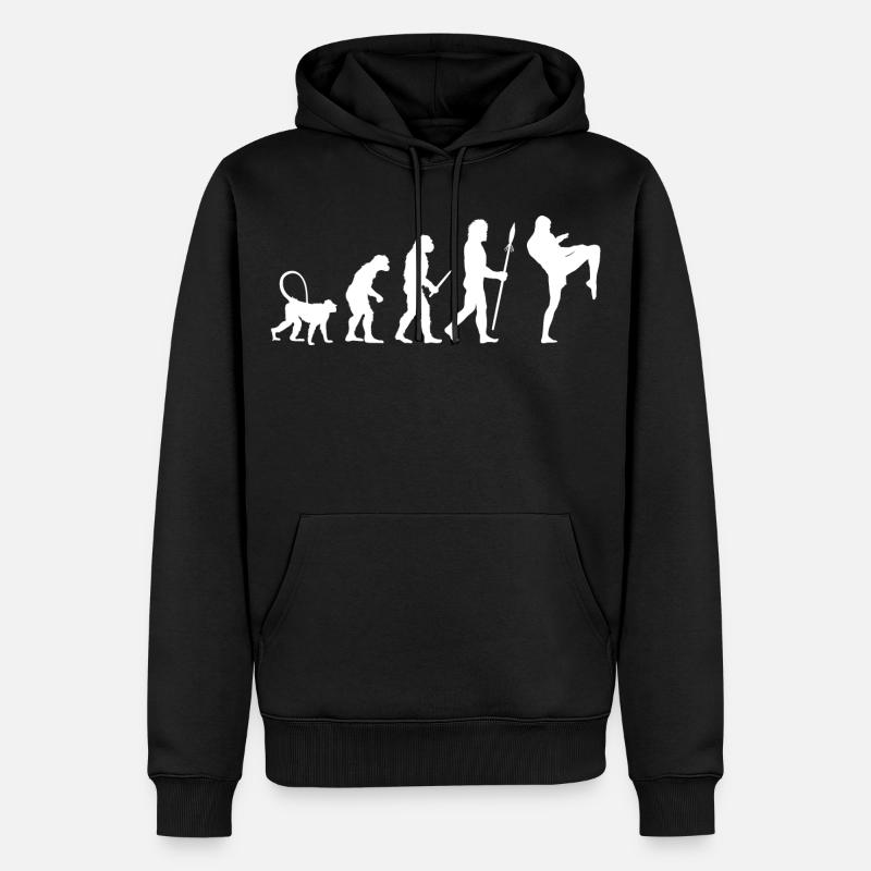 Entwicklung eines Kickboxers - Männer Premium Bio Hoodie - Schwarz