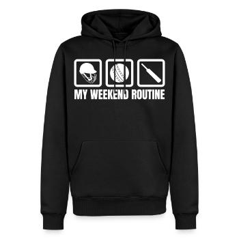 Cricket Wochenende - Männer Premium Bio Hoodie - Schwarz - Vorne - Nico (187cm)