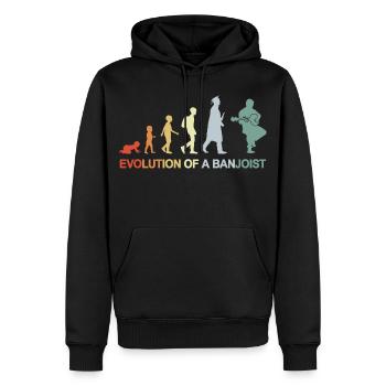 Évolution du joueur de banjo - Sweat à capuche Premium bio Homme - noir - Devant - Nico (187cm)