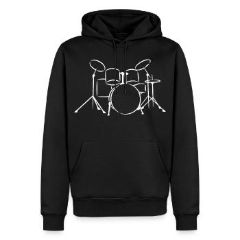 Schlagzeug - Männer Premium Bio Hoodie - Schwarz - Vorne - Nico (187cm)