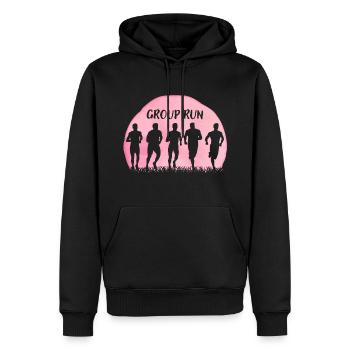 Group Run Group run in a team with grass and moon - Men’s Premium Organic Hoodie - black - Front - Nico (187cm)