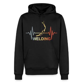 Ich liebe das Schweißen - Männer Premium Bio Hoodie - Schwarz - Vorne - Nico (187cm)