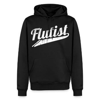 Flûtiste drôle - Sweat à capuche Premium bio Homme - noir - Devant - Nico (187cm)