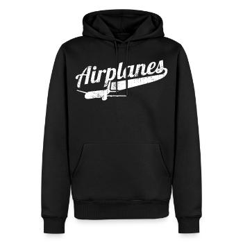 Avions - Sweat à capuche Premium bio Homme - noir - Devant - Nico (187cm)