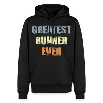 Bester Läufer aller Zeiten - Männer Premium Bio Hoodie - Schwarz - Vorne - Nico (187cm)