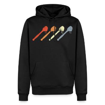 Cuillère au miel vintage - Sweat à capuche Premium bio Homme - noir - Devant - Nico (187cm)