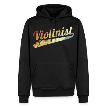 Joueur de violon rétro - Sweat à capuche Premium bio Homme - noir - Devant - Nico (187cm)