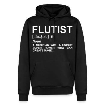 Flötist Definition - Männer Premium Bio Hoodie - Schwarz - Vorne - Nico (187cm)