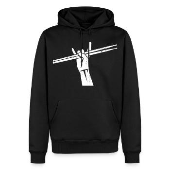 Schlagzeuger Rockmusik - Männer Premium Bio Hoodie - Schwarz - Vorne - Nico (187cm)